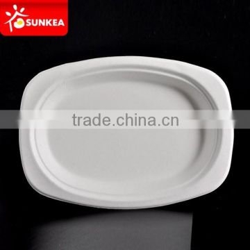 Food grade tableware bagasse paper pulp disposable square plate