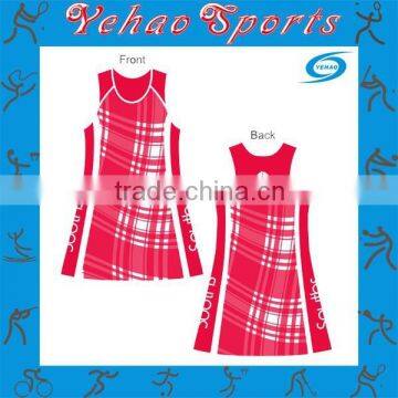 Grid design pink netball dress