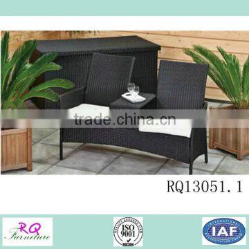 Rattan Chair Sets PE Rattan Alum Frame KD Rattan Lover Chair Set Wicker Chair Set