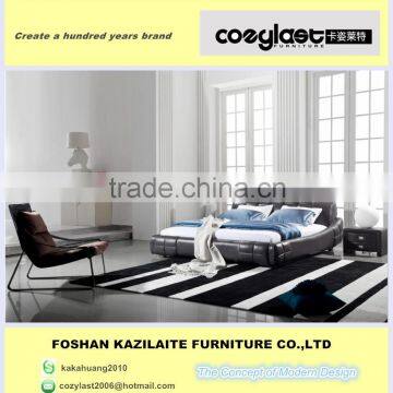 Leather home furniture modern bed design