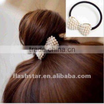 Sweet little pearl bowknot hair ring/hair band