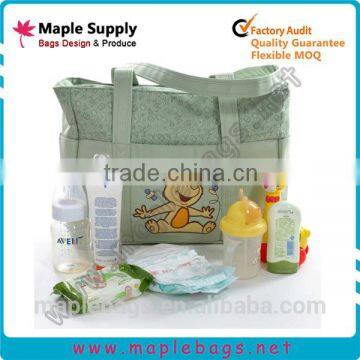 Polyester diaper bag with bear cartoon character