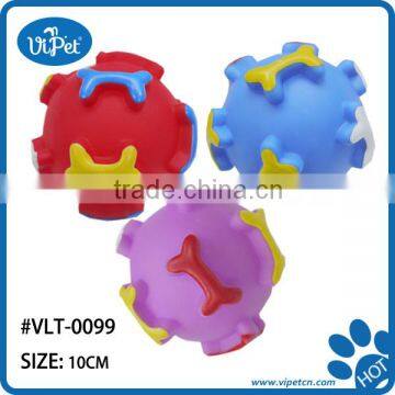 Vinyl pet ball with bone pet toys for dog