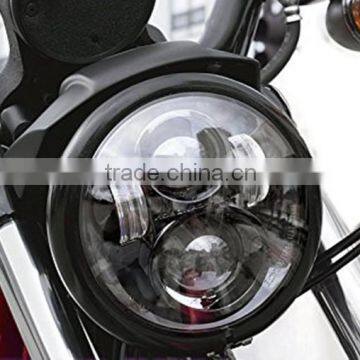 7" LED Headlight Fits Chopper Motorcycles 7 Inch Round Projector Led Headlight Black for Harley Wholesale Price Quality Choice photo-6