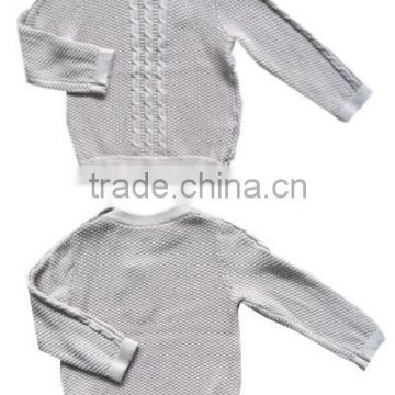 grey sweater crochet kids crew neck winter pullover sweater jumper