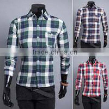 top selling men's long sleeve cotton plaid shirt formal check shirt for men high quality