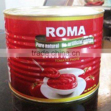 Factory supply OEM brand canned tomato paste 3000g*6tins