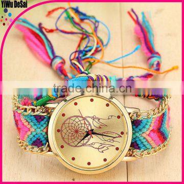 DIY watches Hand-Woven Watch Ladies Quarzt Watches New Brand Handmade Braided watch