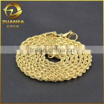 Rope Chain 10 mm Thick 30" Long Yellow Gold Finish Twisted Heavy Dookie Necklace