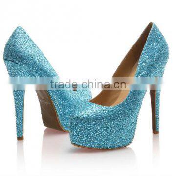 Platform Diamond Sandals Big Size Crystal Shoe for Woman photo-2