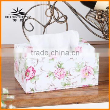 Jazz upscale home decoration handmade leather rectangular tissue box pumping tray Home continental tissue storage box