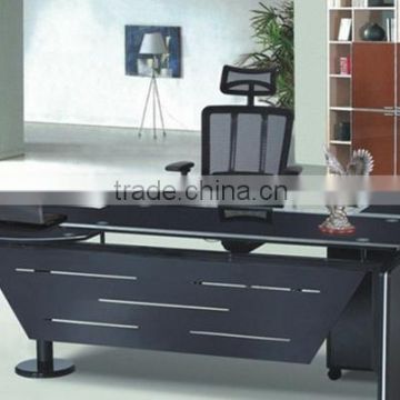 L/s Shaped High Gloss Black Office Desk for Office Furniture