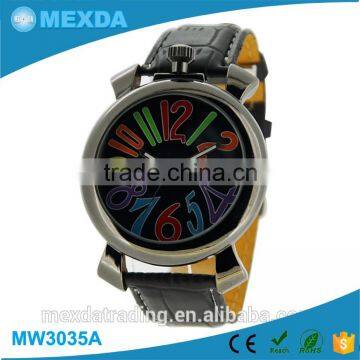 Goldish case newest watches ladies fashion watch leather belt watch