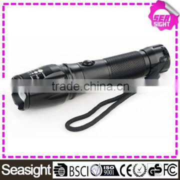 Hunting flashlight tactical, T6 aluminum flashlight, power led flashlight rechargeable