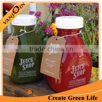 Wholesale 16oz Glass Juice Bottles With White Cap