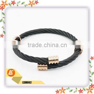Trendy Style Fashion Leather Permanent Bracelet Stainless Steel Jewelry photo-2