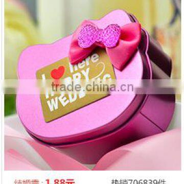 hello kitty cute candy tin box with butterfly tie