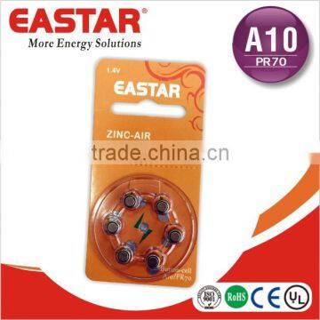 A10 hearing aid batteries 1.4v zinc air battery Hearing aid battery