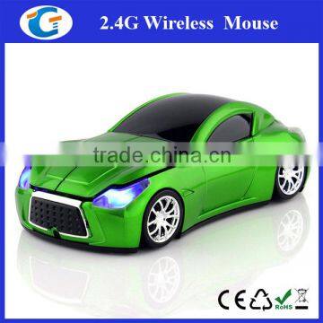 car shape wireless mouse with blue headlight