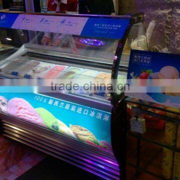 Top quality different pans ice cream showcase (CE)