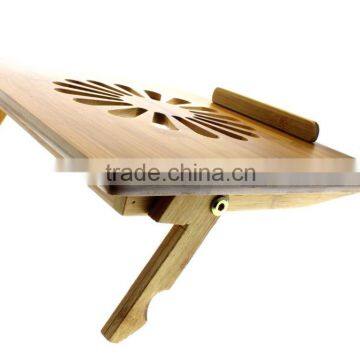 Natural Eco-Friendly Bamboo Cooling Vented Laptop Desk/Table Stand Up to 15in photo-4