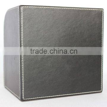 Desktop Faux Leather Pen Holder With Drawer/Multifunctional MDF Pen Box photo-4