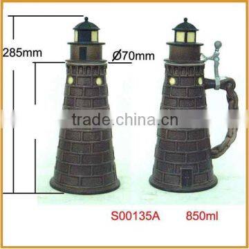 new shape ceramic beer steins with lid beer mug