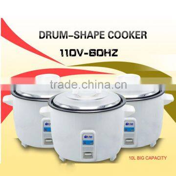 Electric rice cookers 110v or 220v 10L big capacity rice cooker no-stick liner rice cooker drum shape rice cooker