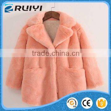 lamb fur lining faux fur winter girl clothing.man-made fur coat