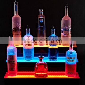 Wholesales 3 Tier LED wine Illuminated Acrylic Bar Bottle Display