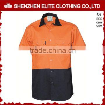 custom men short sleeve safety high visibility button shirts