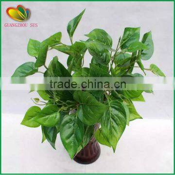 cheap wholesale wall decore plastic plant artificial green leaves plastic artificial green leaves