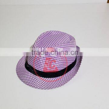 Promotional cheap natural straw fedora hat with custom logo