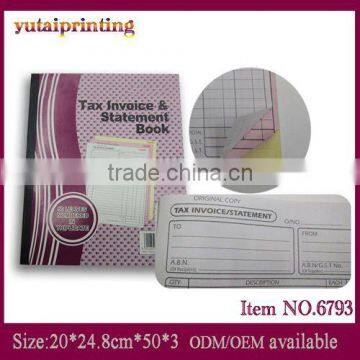 Business forms tax invoice and statement book