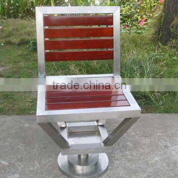 Outdoor stainless steel and wooden chair