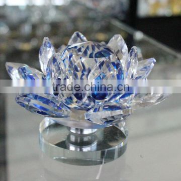 New design crystal glass lotus for birthday gifts