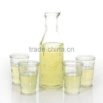 Fresh Lemon Carving Exquisite Glass Drink Set