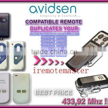 New product compatible Avidsen garage door remote duplicate 100400,100550,400600,100951,100955,104505,100601 micromark MM23164