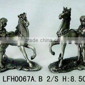 2012 metal lovely fairy with unicorn sculpture 0067