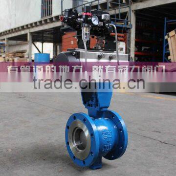 Flanged segment V-notch ball valve