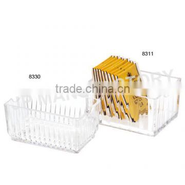 Wholesale Crystal clear tea bag holder sugar caddy