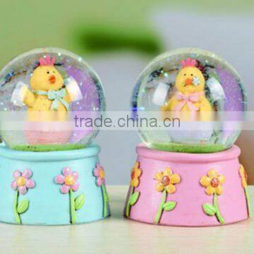 Resin Easter Chick Water Globe 2 Asst