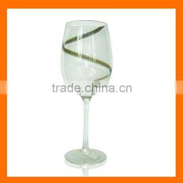 Hand Made Wine Glass With Black Strips,whole Sales