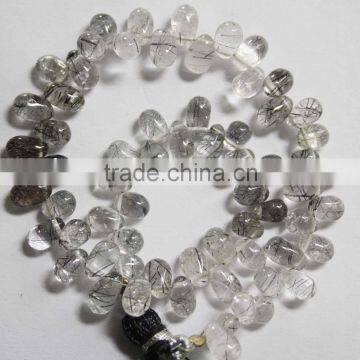 Natural Black Rutile Smooth Drops