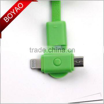 2016 newest design trendy rotating 2 in 1 usb cable, 360 Rotating usb Data cable