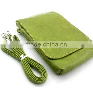 Leather Wallet Purse with Shoulder Strap for Cellphone and Cards