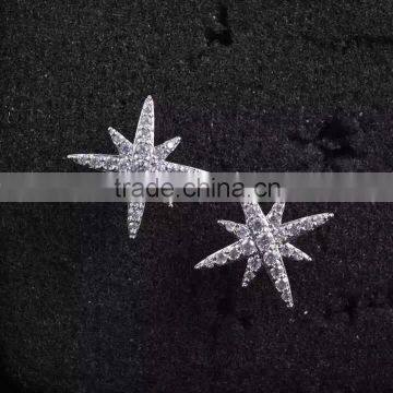 925 Silver Star White Zirconia Earring Jewelry photo-3