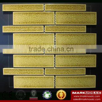 IMARK Golden Color Crackled Glazed Mosaic Tile By Porcelain Mosaic Tile For Hotel Backsplash Dcoration