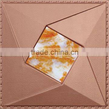 Hotel Wall Decoration Crystal 3d leather carved wall panel