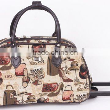 Sackcloth cartoon trolley travel bag